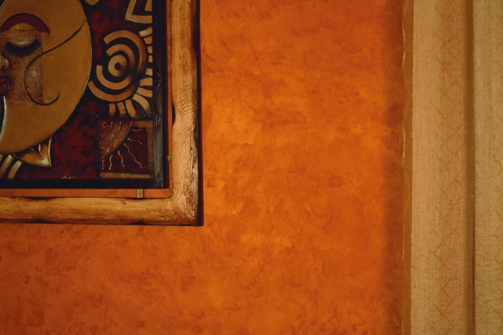 Gold brocade velvet plaster finish