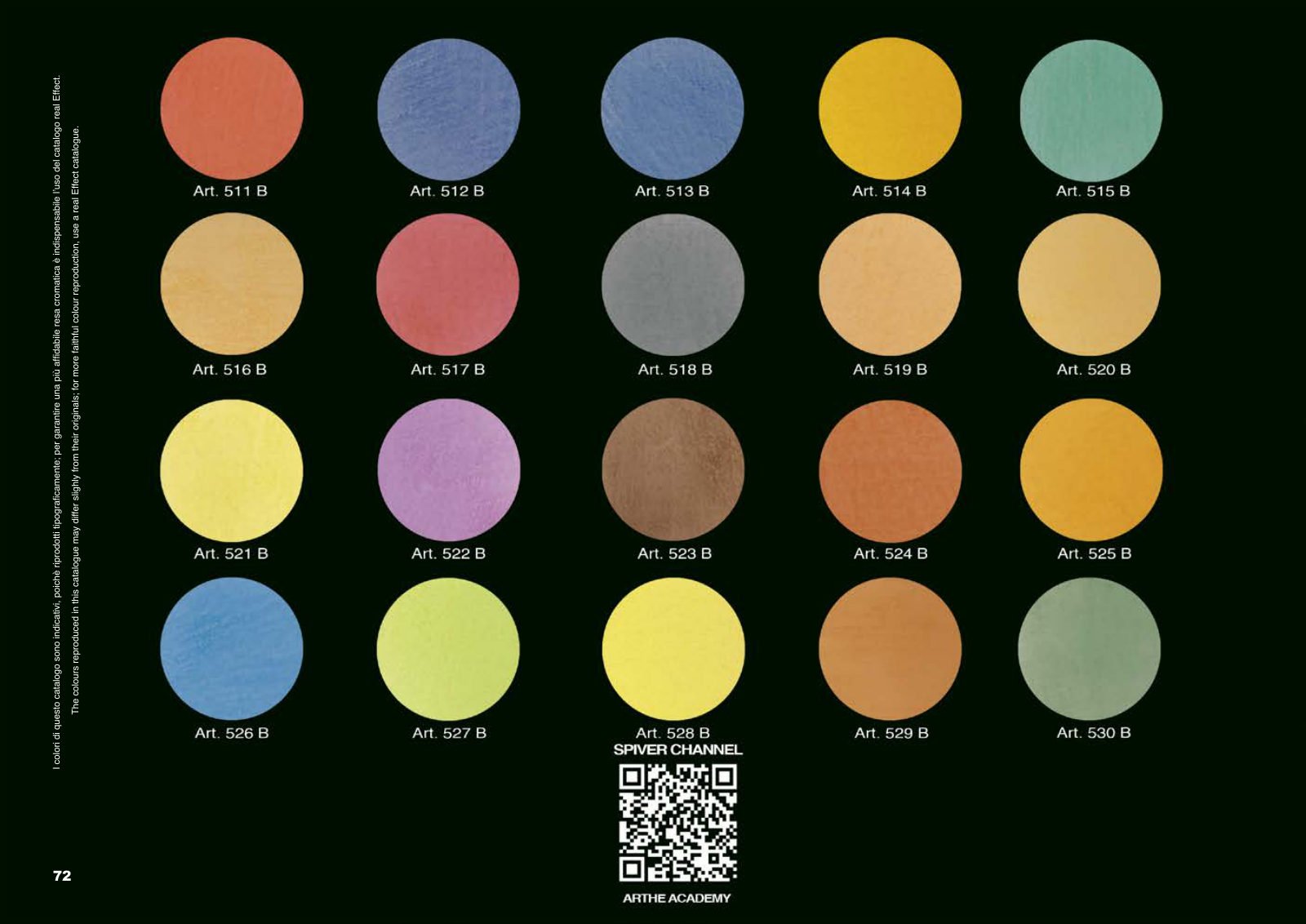 Encausto Fiorentino: Venetian Plaster colour chart