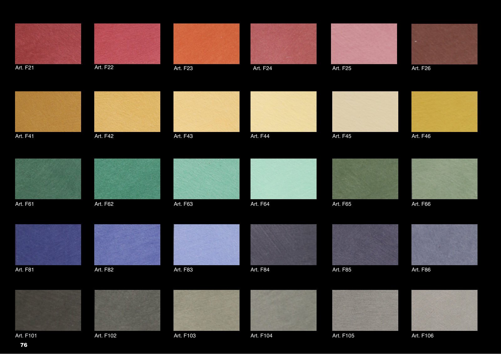Feel: Matte Suede Paint colour chart