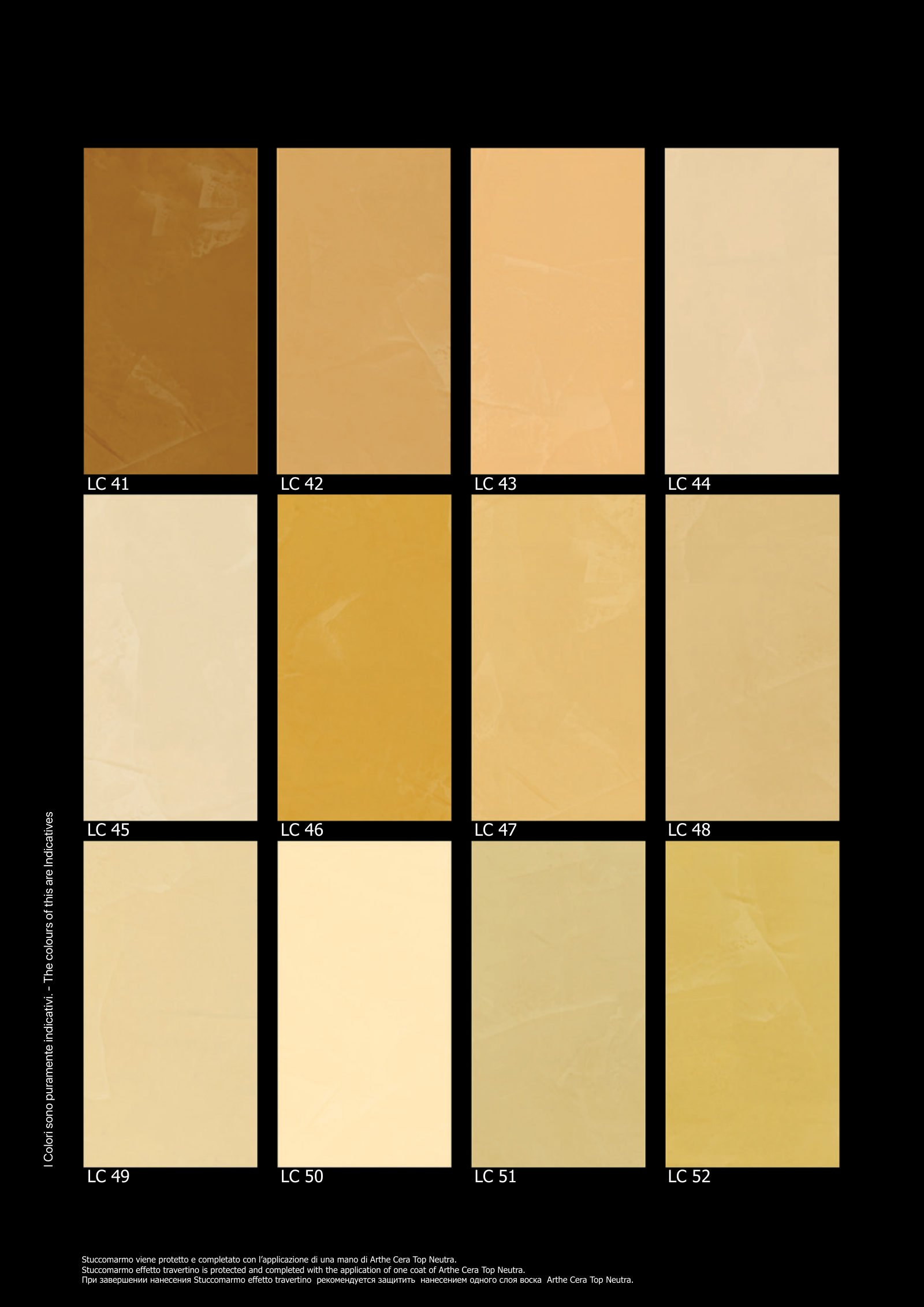 StuccoMarmo: Polished Lime Plaster colour chart