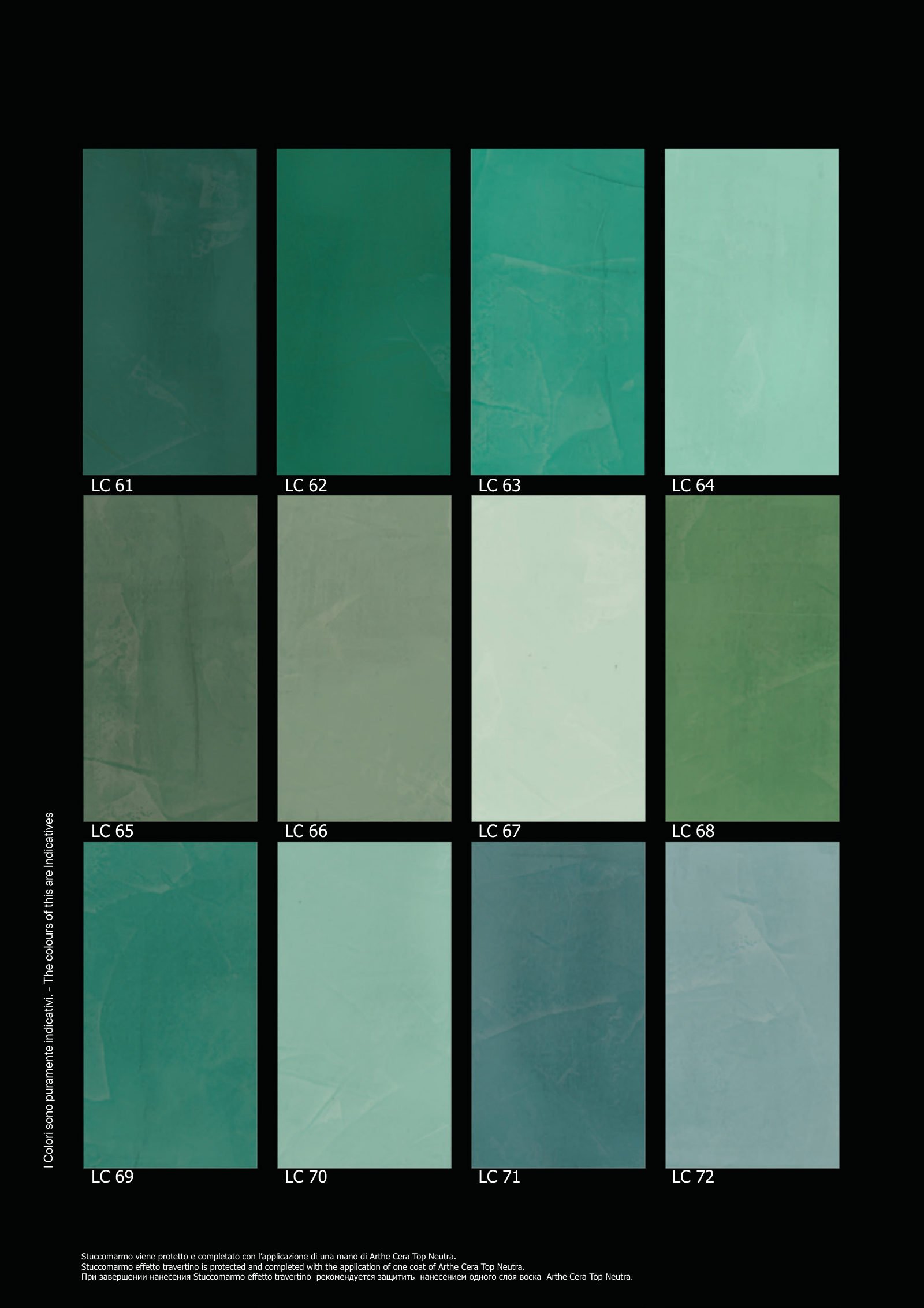 StuccoMarmo: Polished Lime Plaster colour chart