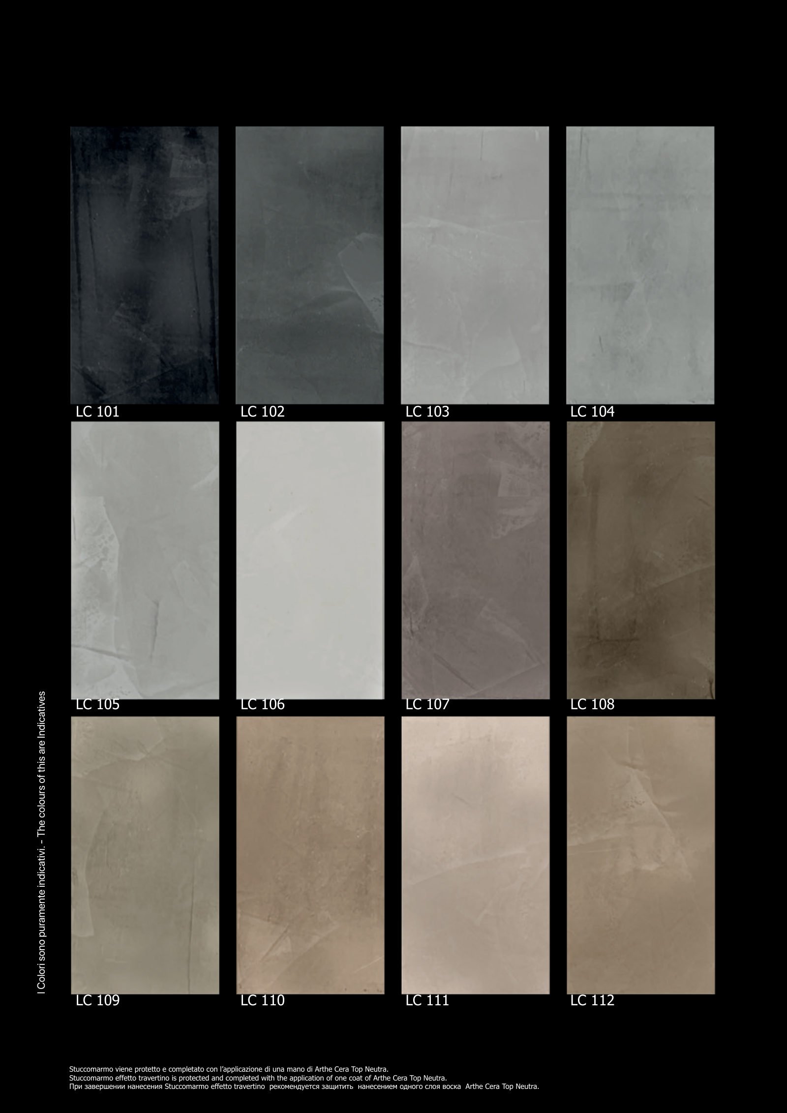 StuccoMarmo: Polished Lime Plaster colour chart